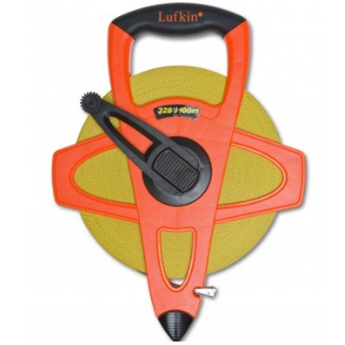 Lufkin 13mm/1/2'' x 90M/300' Hi-Viz Orange Fibreglass Tape Feet and Inches