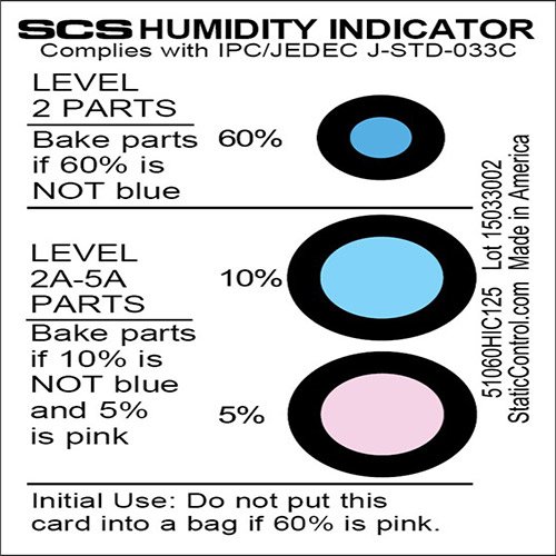 Humidity Indicator Card 5-10-60% 125/Can