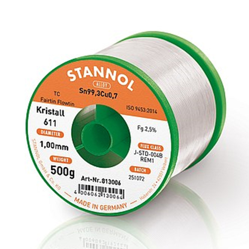 Stannol Solder Wire Kristall 611 2.5% 0.7 SN100C Fairtin 500G