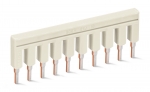 Push-In Type Jumper Bar Insulated 10-Way Nominal Current 25 A Light Gray 25/Pk