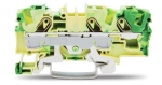 3-Conductor Ground Terminal Block 6 mm Suitable for Ex E Ii Applications Side and Center Marking for Din-Rail 35 x 15 and 35 x 7.5 Push-In Cage Clamp 600 mm Green-Yellow 25/Pk