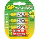 NiMH Rechargable Batteries AA Low Self Discharge 1.2V 2550mAh 14.5x50.5mm 4qty/pk