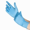9'' 4 mil Qualatrile Powder-Free Nitrile Disposable Gloves Blue 100/Pkg Small