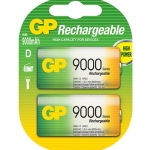 NiMH Rechargable Batteries D 1.2V 9000mAh 34.2x61.5mm 2qty/pk