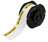 B30 Series Indoor/Outdoor Vinyl Labels with Header 2.25'' H x 3'' W Roll of 300 Labels Black/Yellow on White