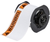 B30 Series Indoor/Outdoor Vinyl Labels with Header 2.25'' H x 3'' W Roll of 300 Labels Black/Orange on White