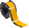 B30 Series Indoor/Outdoor Vinyl Labels with Header 2.25'' H x 3'' W Roll of 300 Labels Black on Yellow