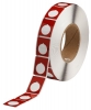 Foam Backed Raised Panel Labels 1.5'' H x 1.2'' W Red Roll of 500 Labels Gloss