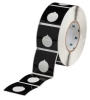 Foam Backed Raised Panel Labels 2.4'' H x 2.4'' W Black Roll of 500 Labels