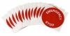 EMERGENCY STOP Raised Panel Labels 3.50'' Dia Red