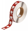 Foam Backed Raised Panel Labels 1.5'' H x 1.2'' W Red Roll of 500 Labels