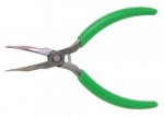 Xcelite 6'' 60° Curve Long Nose Pliers w/ Green Cushion Grips Serrated Jaws Carded