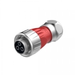 DH-24 Series Waterproof Connector M24 3-Pin Female Plug IP67 Zinc Alloy up to 500Vac 25Amp