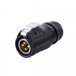 LP-20 Series Waterproof Connector M20 4-Pin Male Plug IP67 Plastic+Zinc Alloy up to 500Vac 20Amp