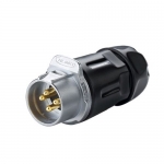 LP-20 Series Waterproof Connector M20 4-Pin Male Docking Plug (Cable To Cable) IP67 Plastic+Zinc Alloy up to 500Vac 20Amp