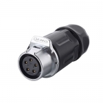 LP-20 Series Waterproof Connector M20 5-Pin Female Docking Plug (Cable To Cable) IP67 Plastic+Zinc Alloy up to 500Vac 20Amp