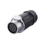 LP-20 Series Waterproof Connector M20 7-Pin Female Docking Plug (Cable To Cable) IP67 Plastic+Zinc Alloy up to 500Vac 20Amp