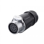 LP-20 Series Waterproof Connector M20 9-Pin Female Docking Plug (Cable To Cable) IP67 Plastic+Zinc Alloy up to 250Vac 5Amp