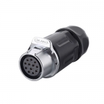 LP-20 Series Waterproof Connector M20 12-Pin Female Docking Plug (Cable To Cable) IP67 Plastic+Zinc Alloy up to 250Vac 5Amp