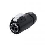 LP-24 Series Waterproof Connector M24 3-Pin Male Plug IP67 Plastic+Zinc Alloy up to 500Vac 25Amp