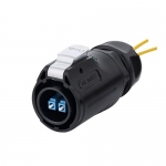 LP-24 Series Waterproof Connector M24 Fiber Optic Connector Male Plug (with 3 Meter Cable) Single Mode LC IP67 Plastic+Zinc Alloy