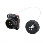 YM-20 Series Waterproof Connector M20 3-Pin Male Panel-Mount Socket IP67 Plastic up to 500Vac 20Amp