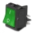 Rocker Switch R5 DPST On-Off Green Rocker 125V Neon Green '' I/O'' 20A 125VAC QC 1/Pack