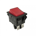 Rocker Switch RA2 DPST Off-On Concave Illumination Red 20A 125VAC 6.3mm Tabs 1/Pack