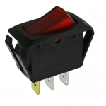 Rocker Switch RSC SPST On-Off Concave Illumination Red Panel Mount Snap-In/QC 20A 125VAC 1/Pack
