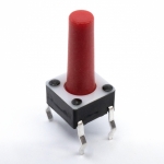 Tactile Switch SPST-NO Top Actuated Red Through Hole 0.05A 12V 1000/Pack
