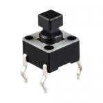 Tactile Switch SPST-NO Top Actuated Black Through Hole 0.05A 12V 750/Pack