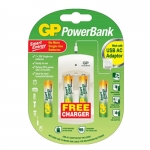 GP Smart Energy Power Bank Battery Charger w/ 2AA & 2AAA Rechargeable Batteries