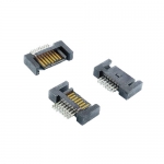 SERIAL ATA / SAS Connectors 7 Pin Male Plastic Body Gold Plating Black RoHS 2000/Reel