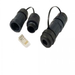 Waterproof Connector IP68 Type 8P8C With Shielded Gold Plating AssemblyType Without Power Pin Black 500/Bag
