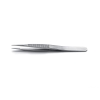 Ideal-tek High Precision Tweezers Anti-Acid/Anti-Magnetic Stainless Steel Serrated Handles Straight Thick Strong Line Serrated Tip Superior Finish OAL 120mm