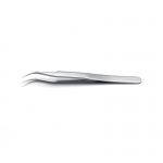 Ideal-tek High Precision Tweezers Anti-Acid/Anti-Magnetic Stainless Steel Tips: Very Fine Curved Superior Finish OAL 120mm