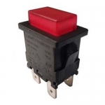 Pushbutton Switch Red Illuminated DPST On-Off 16A 125VAC