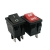Rocker Switch Black T Type DPST On-Off 9A 125VAC with Cross Barrier Between Terminals