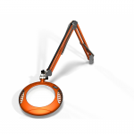 O.C.White 7.5'' Green-Lite  LED Magnifier 4 Diopter Screw Down Base Brilliant Orange