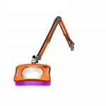 O.C.White 7x5.25'' Green-Lite  Rectangle UV LED Magnifier 4 Diopter Special UV Design Weighted Base Brilliant Orange