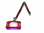 O.C.White 7x5.25'' Green-Lite  Rectangle UV LED Magnifier 4 Diopter Combo Light Table Edge Clamp Blaze Red (Duplicate)