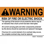Panduit SIGN WARNING RISK OF FIRE.. BL/OR/WH 5/PK