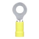 Panduit Pan-Term PV10-14R-D Ring Terminal, Yellow, Vinyl, 10-12 AWG, 1/4'' Stud, PK500