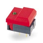 Illuminated SPDT Snap Acting Pushbutton Switch 17.5x17.3mm Red Cap Yellow LED