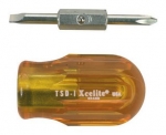 Xcelite 2-In-One Slot Phillips Stubby Screwdriver Amber Carded