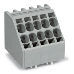 Wago 6 Pos 2-Conductor PCB Terminal Block Gray 20/Box