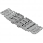 WAGO 221 Mounting Carrier 3-Way w/ Strain Relief for 221 Inline for Screw Mounting Gray 5/Pk