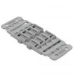 WAGO 221 Mounting Carrier 4-Way w/ Strain Relief for 221 Inline for Screw Mounting Gray 5/Pk