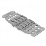WAGO 221 Mounting Carrier 4-Way w/ Strain Relief for 221 Inline for Snap-in Mounting Gray 5/Pk