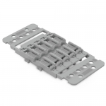 WAGO 221 Mounting Carrier 5-Way w/ Strain Relief for 221 Inline for Snap-in Mounting Gray 5/Pk
